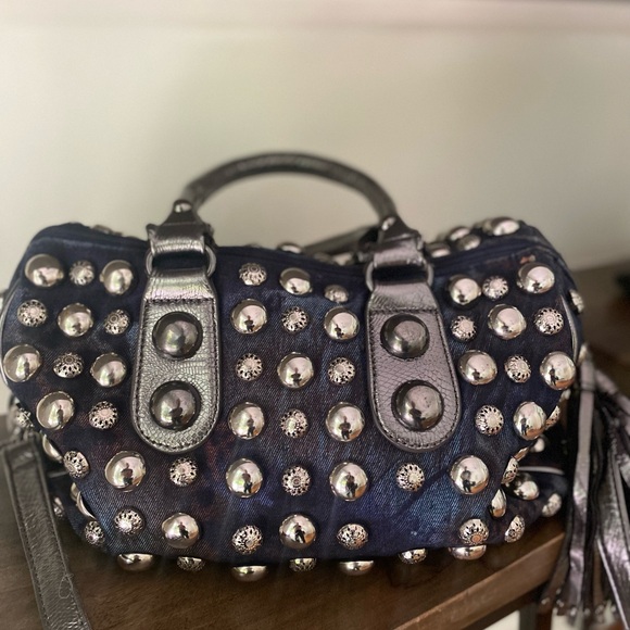 SOLD Punk rock handbag duffle with crossbody strap. - Picture 3 of 7